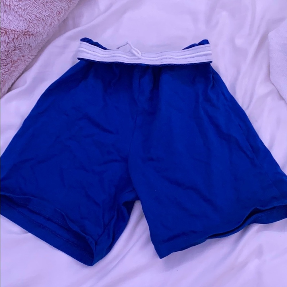 Blue athletic shorts